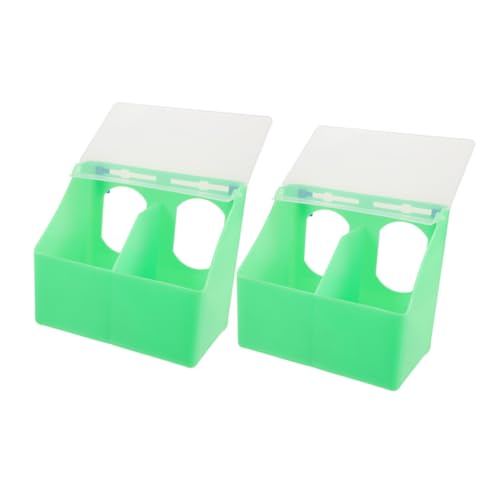 TOYANDONA 2 Stück Box Futterbox Für Tauben Alligator-futterspender Bucheras Für Tauben Wachtelfutterautomaten Kein Abfall Taubenversorgung Automatische Taubenkäfige Abs Light Green von TOYANDONA