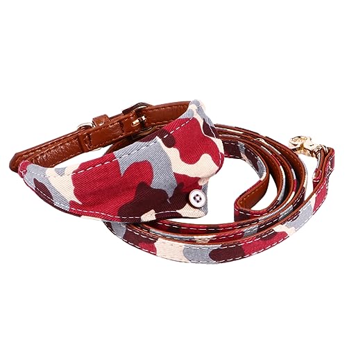 TOYANDONA 2 Stück Camouflage Haustierhalsband mit Verstellbarem Zughalsband und Leine für Katzen und Leichte und Strapazierfähige Tierbedarf für Outdoor Aktivitäten von TOYANDONA