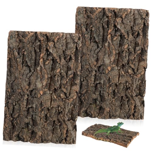 TOYANDONA 2 Stück Cork Bark Aquarium Dekoration für Reptilien Kletterzubehör für Bartagamen und Geckos Vielseitige für Fischbehälter und Terrarien von TOYANDONA