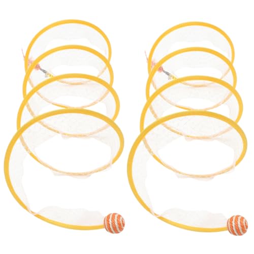 TOYANDONA 2 Stück Faltbarer Katzentunnel Interaktives Katzenkletterspielzeug mit Sisalball und Federn Lustiger und Beißspielspaß für Kätzchen Rascheltunnel zur Beschäftigung und von TOYANDONA