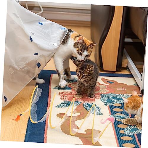 TOYANDONA 2 Stück Faltbarer Katzentunnel Interaktives für Kätzchen mit Rascheleffekt Katzen und Bewegungsspielzeug Fördert Aktivität und Geistige Stimulation zu Hause von TOYANDONA