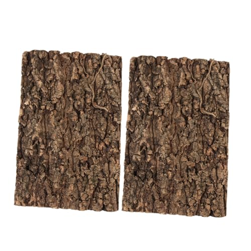 TOYANDONA 2 Stück Fütterungsbox Terrarium zubehör Reptilien-Hintergrundrinde zarte Aquarienrinde Fischtankdekoration Reptilienbaumrinde natürliche Reptilienrinde Light Brown von TOYANDONA