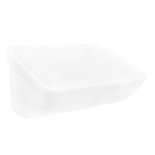 TOYANDONA 2 Stück Hängender Futtertrog für Geflügel Weiß Langlebig mit Clips und Schrauben für Hühner Enten Gänse Ziegen Nutztiere Platzsparend Einfach zu Reinigen von TOYANDONA