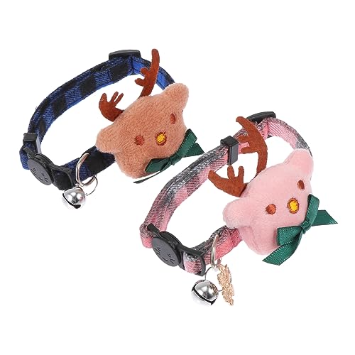 TOYANDONA 2 Stück Haustierhalsband Festival-Hundehalsband Urlaub Kätzchen Stichworte Rosa klein weihnachtsdeko Hundehalsbänder Halsband für Hund Baumwolle Blue von TOYANDONA