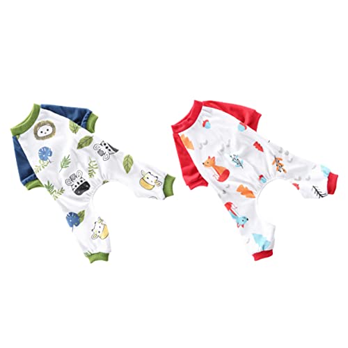 TOYANDONA 2 Stück Heimkleidung für Haustiere Tier Pyjama Dog Costume hundekleider Dogs Toys Hundeschlafbekleidung Hundekleidung züchten klein Schlafkleidung für Hund Welpen-Pyjama Baumwolle von TOYANDONA
