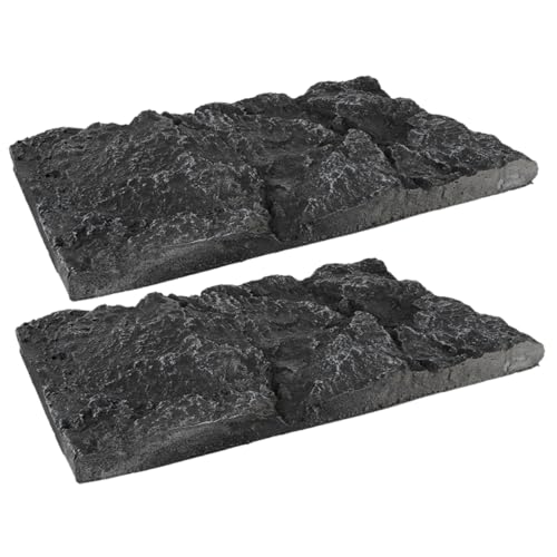 TOYANDONA 2 Stück Hintergrundplatte PU Steinoptik für Aquarium Fischbecken Reptilien Terrarium Dekoration Natürlicher Look Geeignet für Schildkröten und Aquarienlandschaft von TOYANDONA