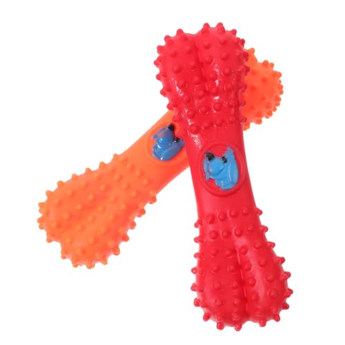 TOYANDONA 2 Stück Hundezähne Schleifen Trainingskugel Welpe Kauen Molar Hundespielzeug Lustig Anregend Zahnen Kichern Groß Kleine Hundebälle Quietschendes Hundespielzeug Hundekauspielzeug von TOYANDONA