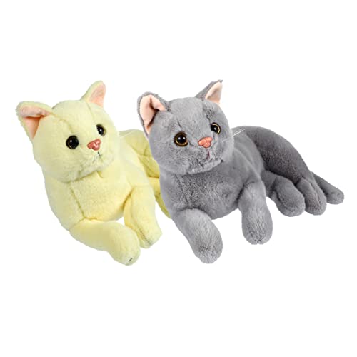 TOYANDONA 2 Stück Katze ausgestopfte Tiere Ausgestopfte Katzen, die Aussehen Cartoon cat Dekoration Schlafzimmer Kuscheltier Kätzchen süßes Kätzchen Plüschtier PP Baumwolle von TOYANDONA