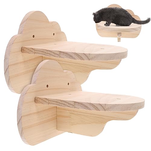 TOYANDONA 2 Stück Katzen Wandregale Holz Katzen Wandstufen für Kletterwand Wandmontierte Katzenmöbel Aktivität und Gesundheit Ihrer Katze von TOYANDONA