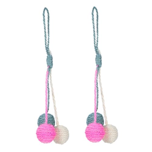 TOYANDONA 2 Stück Katzenballspielzeug Hängende Sisal Bälle für Interaktives für Kleine Wohnungen Fördert die Mentale Stimulation und von Kätzchen TOYANDONA 2 Stück Katzenballspielzeug Hängende Sisal Bälle für Interaktives für Kleine Wohnungen Fördert die Mentale Stimulation und von Kätzchen von TOYANDONA