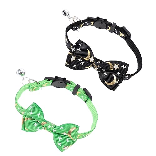 TOYANDONA 2 Stück Katzenhalsband Dekorationen Kätzchenkragen Stichworte Name klein Bogen Nicht Biegekragen für Katze weibliches hundehalsband Kätzchen Bowtie Kragen Polyester von TOYANDONA