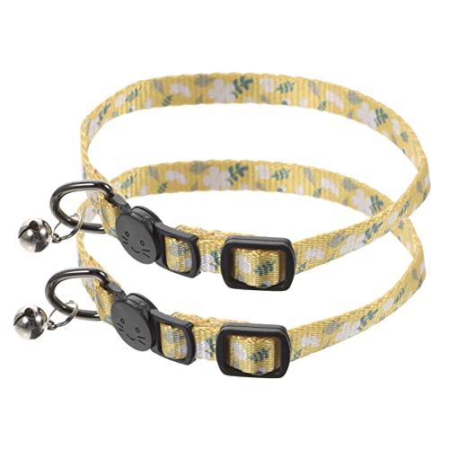 TOYANDONA 2 Stück Katzenhalsband mit Glöckchen und Druck Abnehmbar Süßes Design für Kätzchen Sicherer Sicherheitsverschluss für Tägliches Weißen von TOYANDONA
