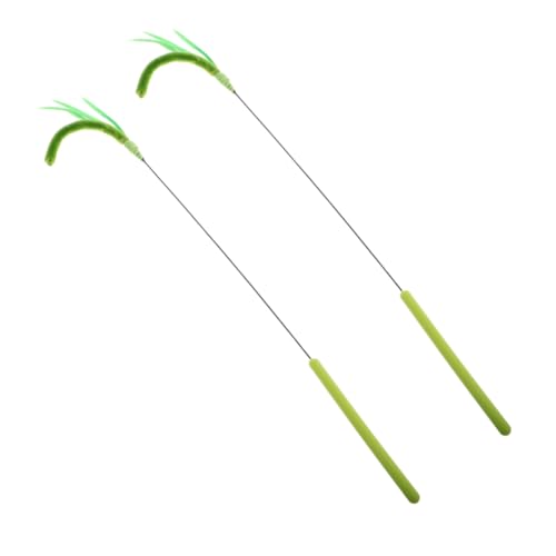 TOYANDONA 2 Stück Katzenspielzeug Katze Spielt Zauberstab Interaktiver Katzenstab Katzen-Teaser- Bereichernden Katzenstab Katze Zauberstab Lustiger Katzenstock Polyesterfaser Green TOYANDONA 2 Stück Katzenspielzeug Katze Spielt Zauberstab Interaktiver Katzenstab Katzen-Teaser- Bereichernden Katzenstab Katze Zauberstab Lustiger Katzenstock Polyesterfaser Green von TOYANDONA