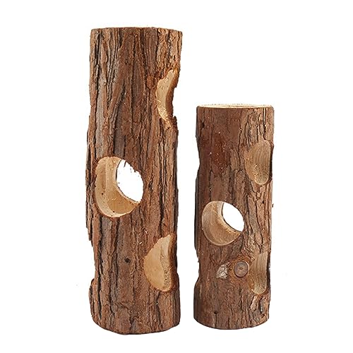 TOYANDONA 2 Stück Kleintier aus Holz für Hamster Kauspielzeug mit Baumstammöffnung für Kleine Haustiere Wie und Meerschweinchen TOYANDONA 2 Stück Kleintier aus Holz für Hamster Kauspielzeug mit Baumstammöffnung für Kleine Haustiere Wie und Meerschweinchen von TOYANDONA