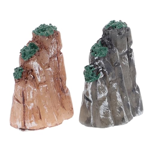 TOYANDONA 2stücke Miniatur Garten Berg Für Aquarium Zubehör Bonsai Ornament Künstlicher Berg Gartenminiaturen Bonsai Garten Bergstatue Miniaturzubehör Aquarium Bergfelsen von TOYANDONA