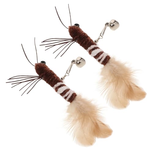 TOYANDONA 2stücke Katzenangel Zubehör Mit Insekten-Teaser-köpfen Ersetzt Spielzeug Für Kätzchen Interaktives Katzenspielzeug Und Für Drinnen von TOYANDONA