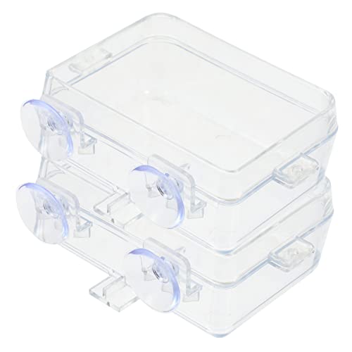TOYANDONA 2 Stück Reptilien Futterbox Fluchtgeschützte Futter und Wasserschalen mit Saugnapf für Geckos Bartagamen und Andere Reptilien Transparent und Leicht zu Reinigen von TOYANDONA