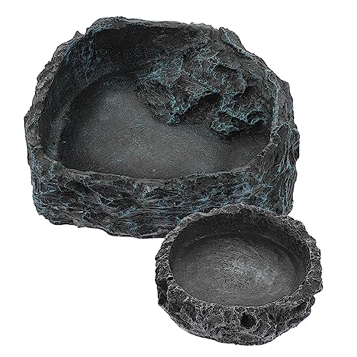 TOYANDONA 2 Stück Reptilienschale Chamäleon-Schüssel Futterspender für Eidechsen Reptilien wasserschale Reptilien zubehör -Wassernapf für Reptilien Reptiliennapf Harz von TOYANDONA