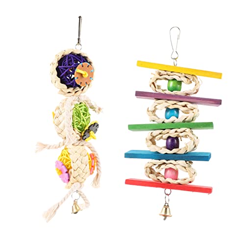TOYANDONA 2 Stück Schaukelspielzeug Papagei Vogelspielzeug zur Vogelsuche Zahnen Spielzeuge beissen Vogel hängendes Vogel, der spielt Rattan TOYANDONA 2 Stück Schaukelspielzeug Papagei Vogelspielzeug zur Vogelsuche Zahnen Spielzeuge beissen Vogel hängendes Vogel, der spielt Rattan von TOYANDONA