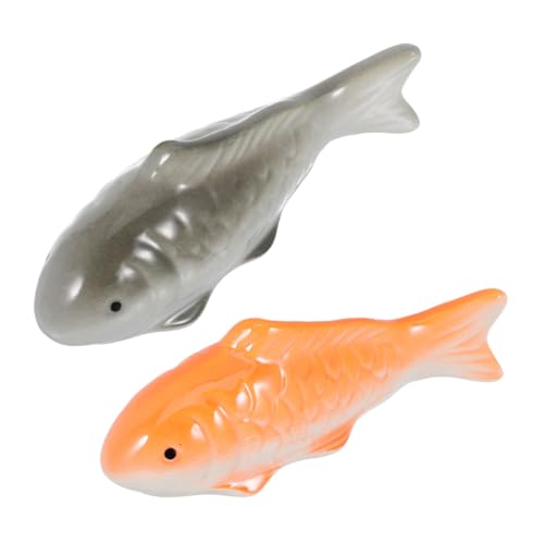 TOYANDONA 2 Stück Schwimmende Keramikfische Aquarium Dekoration Langlebige Fischornamente für Teich und Wohnraum Umweltfreundliche Kleine Dekofiguren für Aquarium und Garten von TOYANDONA