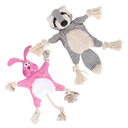 TOYANDONA 2 Stück Stofffreies für Welpen Sicheres Kauspielzeug im Niedlichen Tierdesign Langlebiges Plüschspielzeug für Mittelgroße Interaktives Beißspielzeug von TOYANDONA