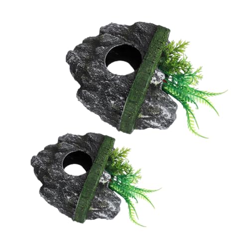 TOYANDONA 2 Stück Teiliges Aquarium Deko aus Resin Naturnahe Schwimmende Steine für Fischbecken Naturgetreue Textur Einfach zu Platzieren Geeignet für Süß Salzwasserlandschaften von TOYANDONA
