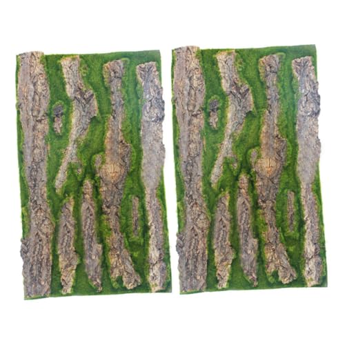 TOYANDONA 2 Stück Teiliges Aquarium Hintergrundbrett Realistisch Simuliertes Rindenbrett Dekoratives Schildkröten Terrarium Pflegeleicht Detailreiche Textur für Fisch und Reptilienbecken von TOYANDONA
