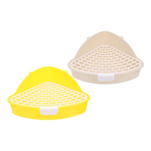 TOYANDONA 2 Stück Teiliges Haustier Ecktoilette aus Rutschfestes Offenes Design mit Abgerundeten Kanten Hygienisch und Komfortabel Geeignet für Kaninchen Meerschweinchen Hamster und von TOYANDONA