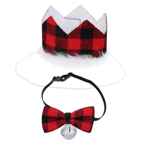 TOYANDONA 2 Stück Teiliges Haustier mit Verstellbarem Glockenhalsband und Weichem Weihnachtsmütze für Hunde Modisches Leichtes Design Atmungsaktiv und Komfortabel Geeignet für Kleine bis von TOYANDONA