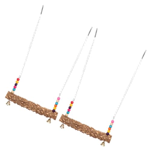 TOYANDONA 2 Stück Teiliges Holz Vogelschaukel für Papageien und Hühner Natürliche Sitzstange Robust zum Trainieren von Gleichgewicht und Koordination Sicher Langlebig für Vogel und von TOYANDONA
