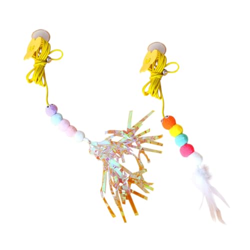 TOYANDONA 2 Stück Teiliges Katzenspielzeug Türhängend Plüsch Katzenangel Indoor Teaser Toy für Katzen und Kätzchen Langlebig Stimuliert Neugier und Fördert Aktives von TOYANDONA