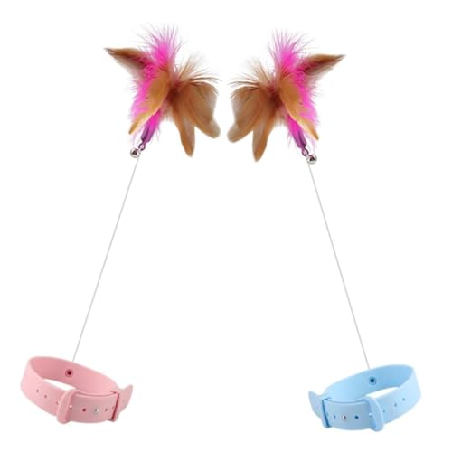 TOYANDONA 2 Stück Teiliges Katzenspielzeug mit Federstab und Katzenhalsband Interaktives Beschäftigungsspielzeug für Kätzchen und Indoor Katzen Robust und Langlebig Fördert Spielspaß und TOYANDONA 2 Stück Teiliges Katzenspielzeug mit Federstab und Katzenhalsband Interaktives Beschäftigungsspielzeug für Kätzchen und Indoor Katzen Robust und Langlebig Fördert Spielspaß und von TOYANDONA