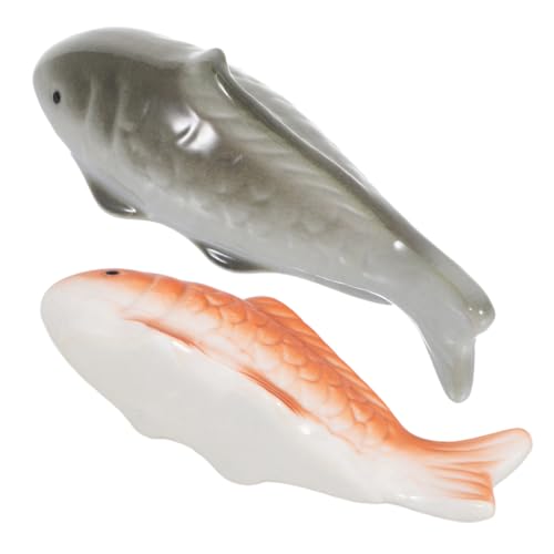 TOYANDONA 2 Stück Teiliges Schwimmende Keramikfische Realistische Aquarium Gartenteichdekoration Wetterfeste Langlebige Fischfiguren für Innen Außenbereiche Beruhigende Deko für Zuhause und von TOYANDONA
