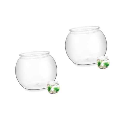TOYANDONA 2 Stück Transparenter Runder Pet Fischbehälter Bruchsicher Stilvolle Desktop Aquarium Dekoration Langlebiger Goldfisch Aquarium Tank Geeignet für Zuhause und Büro Filigranes TOYANDONA 2 Stück Transparenter Runder Pet Fischbehälter Bruchsicher Stilvolle Desktop Aquarium Dekoration Langlebiger Goldfisch Aquarium Tank Geeignet für Zuhause und Büro Filigranes von TOYANDONA