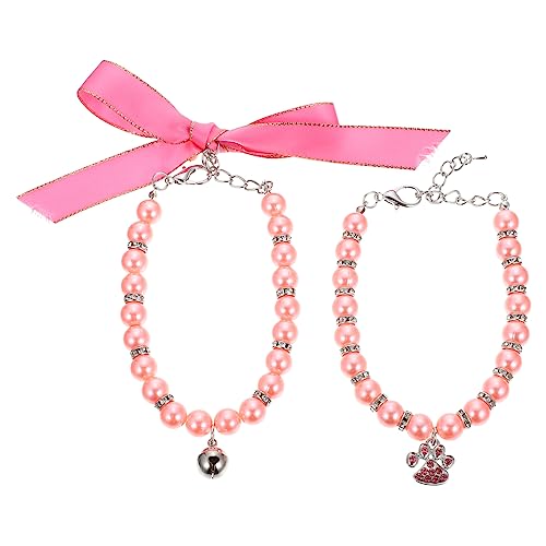 TOYANDONA 2 Stück Verstellbar Halskette Haustier Schmuck für und Kätzchen Atmungsaktiv und Hautfreundlich für Partys Hochzeiten von TOYANDONA