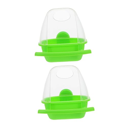 TOYANDONA 2 Stück Vogel Futterboxen für Papageien Praktische und Langlebige Futterspender für Transparent für Käfige und Außenanwendungen von TOYANDONA