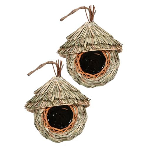 TOYANDONA 2 Stück Vogelnest aus Stroh hängend vogelhaus gewebte Strohvogelnester Angebot an Gartenvögeln handgewebtes Nest Vogelnisthaus Papageienhaus Papageiennest aus Stroh Gras TOYANDONA 2 Stück Vogelnest aus Stroh hängend vogelhaus gewebte Strohvogelnester Angebot an Gartenvögeln handgewebtes Nest Vogelnisthaus Papageienhaus Papageiennest aus Stroh Gras von TOYANDONA
