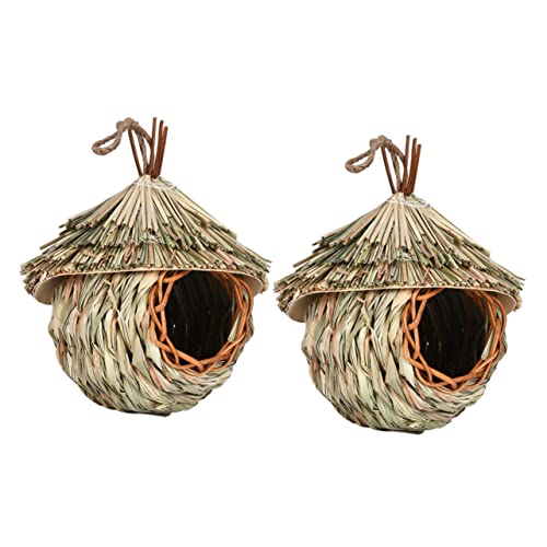 TOYANDONA 2 Stück Vogelnest aus Stroh hängend vogelhaus handgewebtes Nest gewebte Strohvogelnester Papageienhaus Sparrow Bird House Vogelnisthaus Angebot an Gartenvögeln Gras TOYANDONA 2 Stück Vogelnest aus Stroh hängend vogelhaus handgewebtes Nest gewebte Strohvogelnester Papageienhaus Sparrow Bird House Vogelnisthaus Angebot an Gartenvögeln Gras von TOYANDONA