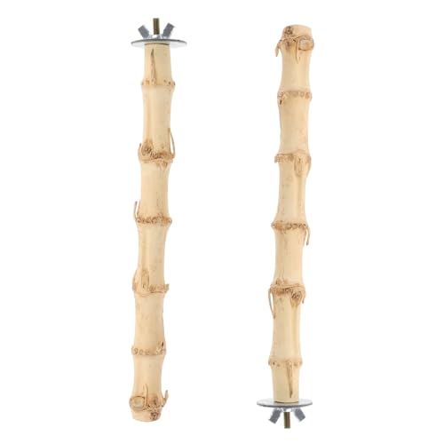 TOYANDONA 2 Stück Vogelspielzeug Ständerstange Mit Ständern Papageienstange Mit Rauer Oberfläche Zum Klettern Im Innenbereich Natürlicher Stock Sitzstangen Stehender Käfig Vogel von TOYANDONA