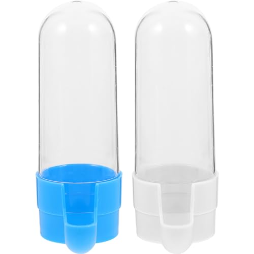 TOYANDONA 2 Stück Vogeltrinker Futterspender Vogel Wasserbrunnen Vogelfutter Vogelhäuschen Wassernapf Haustier Futtervogel Füttern Schüssel Trinken Vogelfütterer Vogel Wasserschale Blue PVC von TOYANDONA