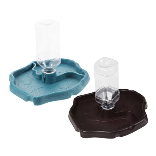 TOYANDONA 2stücke Automatischer Wasserspender Für Reptilien Tragbarer Wasserfütterer Für Schildkröten Und Eidechsen Stabiler Kunststoffnapf Zur Aufbewahrung Von Wasser Und Futter von TOYANDONA