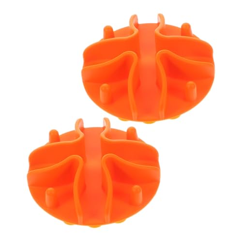 TOYANDONA 2 Stücke Slow Feeder Leckmatte für Hunde und Katzen Rutschfeste Futtermatte mit Saugnäpfen Fördert Langsames Fressen und Zahngesundheit Geeignet für Nass und Trockenfutter Orange von TOYANDONA