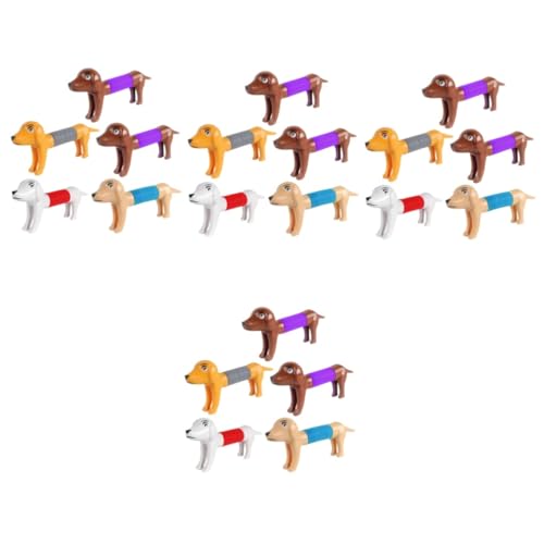 TOYANDONA 20 STK Stressabbauendes Hundespielzeug Spielzeuge Partyspielzeug Tier-Pop-Tube-Stretch-Spielzeug Pop-Tube-Spielzeug mit Tierdesign Röhrenspielzeug Popularität Kordelzug Plastik von TOYANDONA