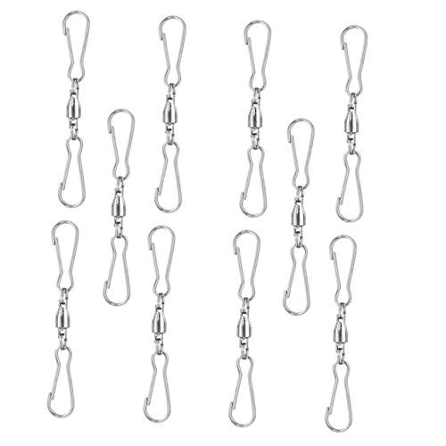 TOYANDONA 20 Stück Futterhaken Für Vögel Schwenkbare Aufhängehaken Für Weiß Spinnen Windhänger Hängend Kleiderbügel Schwenken Dual Drehen Clips Draußen Schwenkt Rostfreier Stahl Silver von TOYANDONA