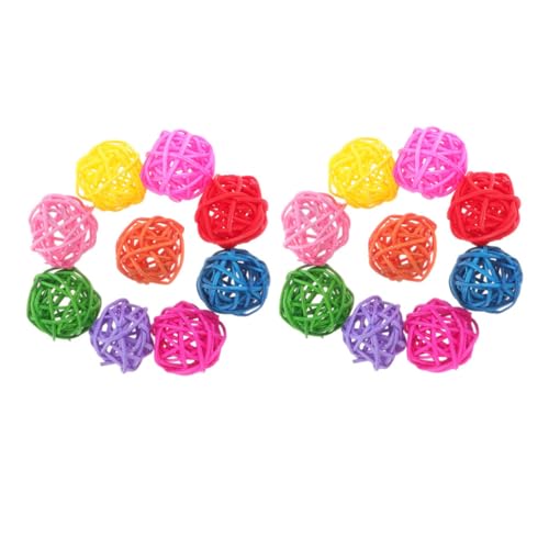 TOYANDONA 20 Stück Rattan Kauspielzeug für Vögel Farbige Papageien Spielbälle DIY Zubehör für Käfige für Wellensittiche Nymphensittiche und Andere Kleintiere Zufällige Farben TOYANDONA 20 Stück Rattan Kauspielzeug für Vögel Farbige Papageien Spielbälle DIY Zubehör für Käfige für Wellensittiche Nymphensittiche und Andere Kleintiere Zufällige Farben von TOYANDONA