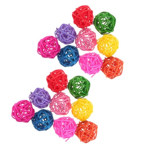 TOYANDONA 20stücke Rattan Kugeln Spielzeug Für Vögel Kauspielzeug Für Kaninchen Hasen Und Kleintiere Naturmaterial Bälle Für Hamster Chinchillas Und Meerschweinchen Käfig Beschäftigungsspiel von TOYANDONA