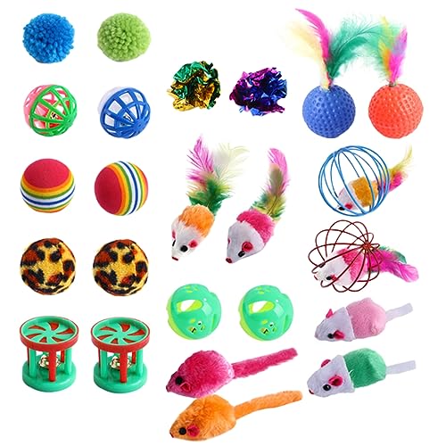 TOYANDONA 24 Stück Plaidballspielzeug Katzenspielzeug Katzenkugeln Für Innenkatzen Katzenzauberstab Mit Katze Wohnungskatzen Haustier Drinnen Colorful Plüsch Zufällige Farbe TOYANDONA 24 Stück Plaidballspielzeug Katzenspielzeug Katzenkugeln Für Innenkatzen Katzenzauberstab Mit Katze Wohnungskatzen Haustier Drinnen Colorful Plüsch Zufällige Farbe von TOYANDONA