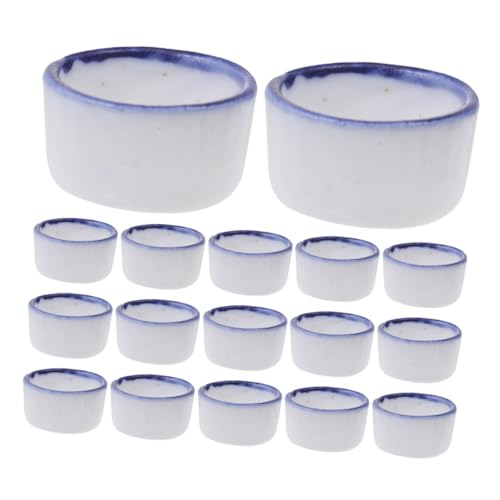 TOYANDONA 24 Stück Spinnen- -vogelbad Wassernapf Für Reptilienfutter Spinne Mikro-wasserschale Terrarienschalen Aquarellpalette Aus Porzellan Wassernapf Weiß Keramik von TOYANDONA