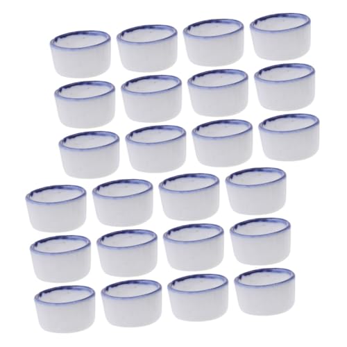 TOYANDONA 24 Stück Teiliges Mini Keramik Wasserschalen für Reptilien Kleine Trinkschalen für Spinnen Skorpione Geckos und Schlangen Kompakte Weiße Näpfe für Terrarien Langlebig und Leicht von TOYANDONA