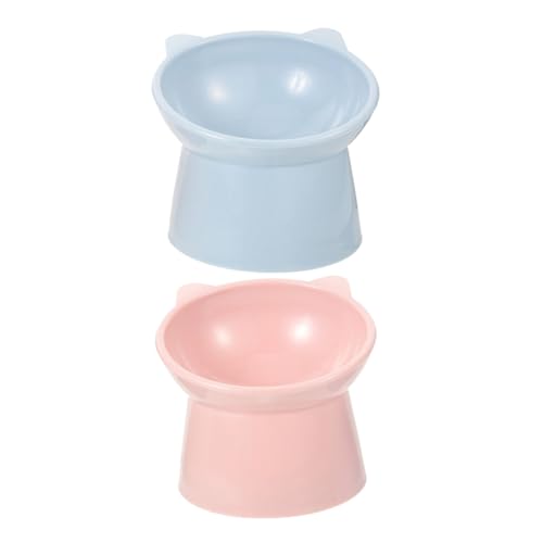 TOYANDONA Erhöhter Katzenfutternapf mit Nackenschutz 2 Stück Rutschfester Futternapf für Katzen Kompaktes Design aus Kunststoff für Futter und Wasser TOYANDONA Erhöhter Katzenfutternapf mit Nackenschutz 2 Stück Rutschfester Futternapf für Katzen Kompaktes Design aus Kunststoff für Futter und Wasser von TOYANDONA